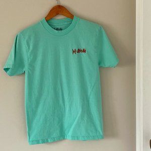 def leppard Band Rock T-Shirt Bright Pastel Size Small Embroidered Streetwear